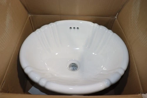 PROFLO PF1125WH White 17-1/4" Self Rimming Bathroom Sink, Decorative - Picture 1 of 4