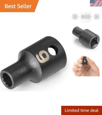 Versatile 3/8 Inch Drive Impact Socket, 6 mm Shallow Design - ANSI/ASME Approved