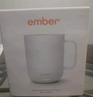 Ember Temperature Control Mug  White Smart Mug, 10 oz Stainless Steel w/ Handle