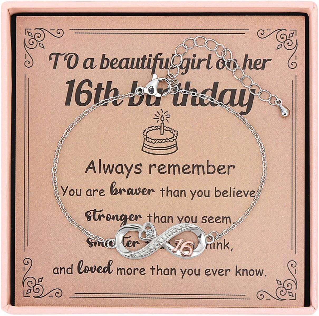 Birthday Gifts for Girls,Adjustable Bracelet with Present Bag Inspirational Card