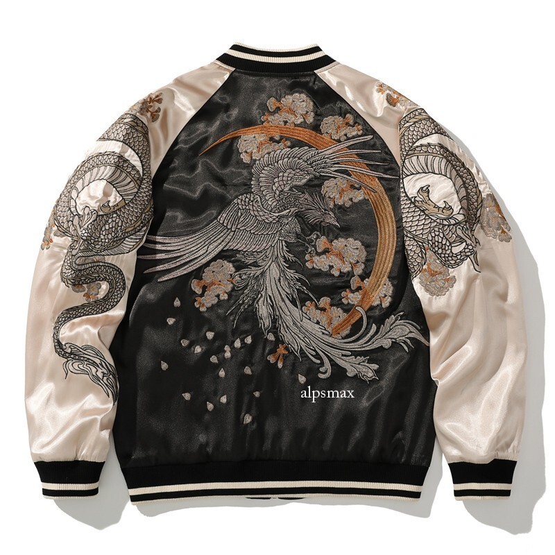 Mens Sukajan Souvenir Jacket - Japanese Style Dragon & Phoenix