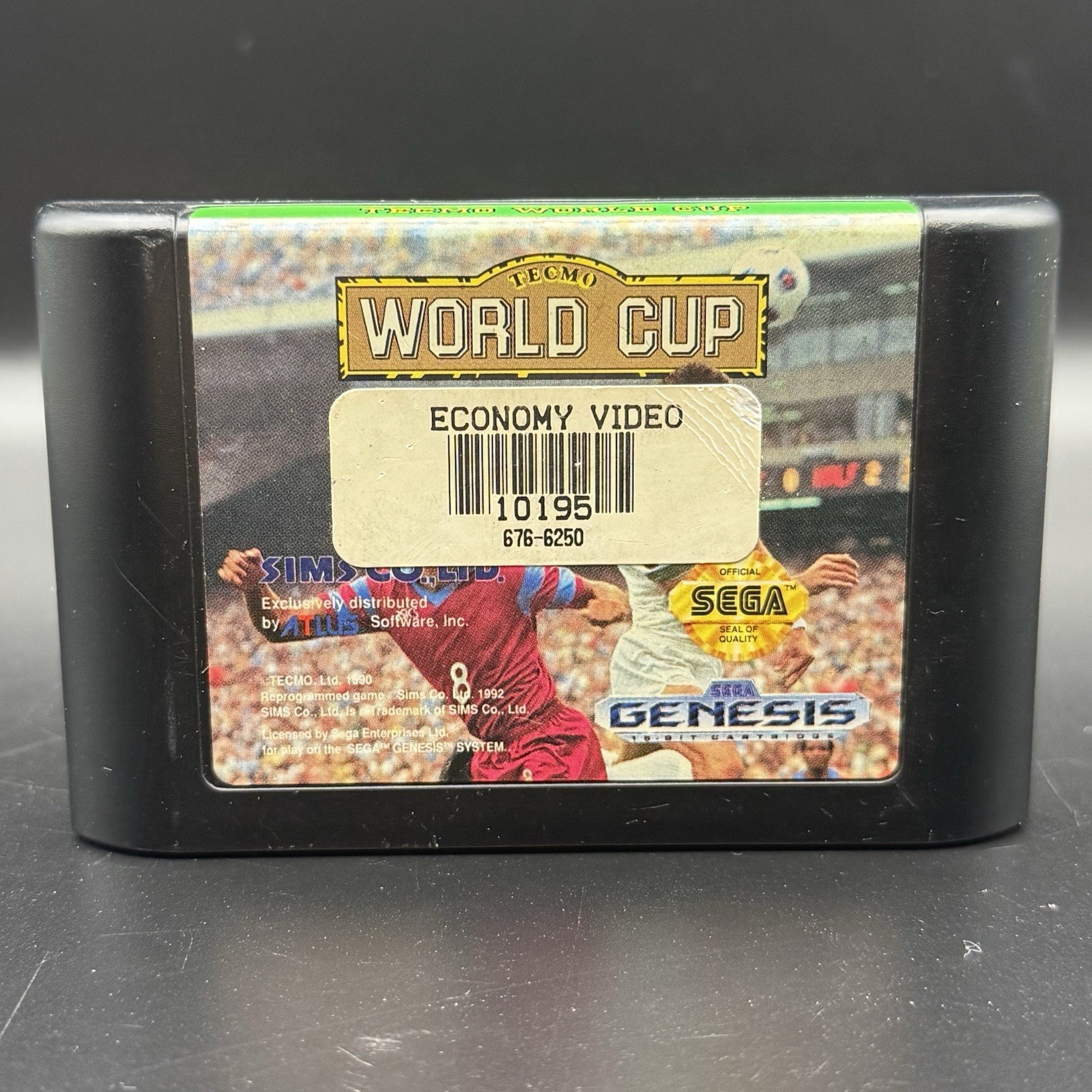 Tecmo World Cup Soccer (Sega Genesis, 1992) Authentic Cartridge