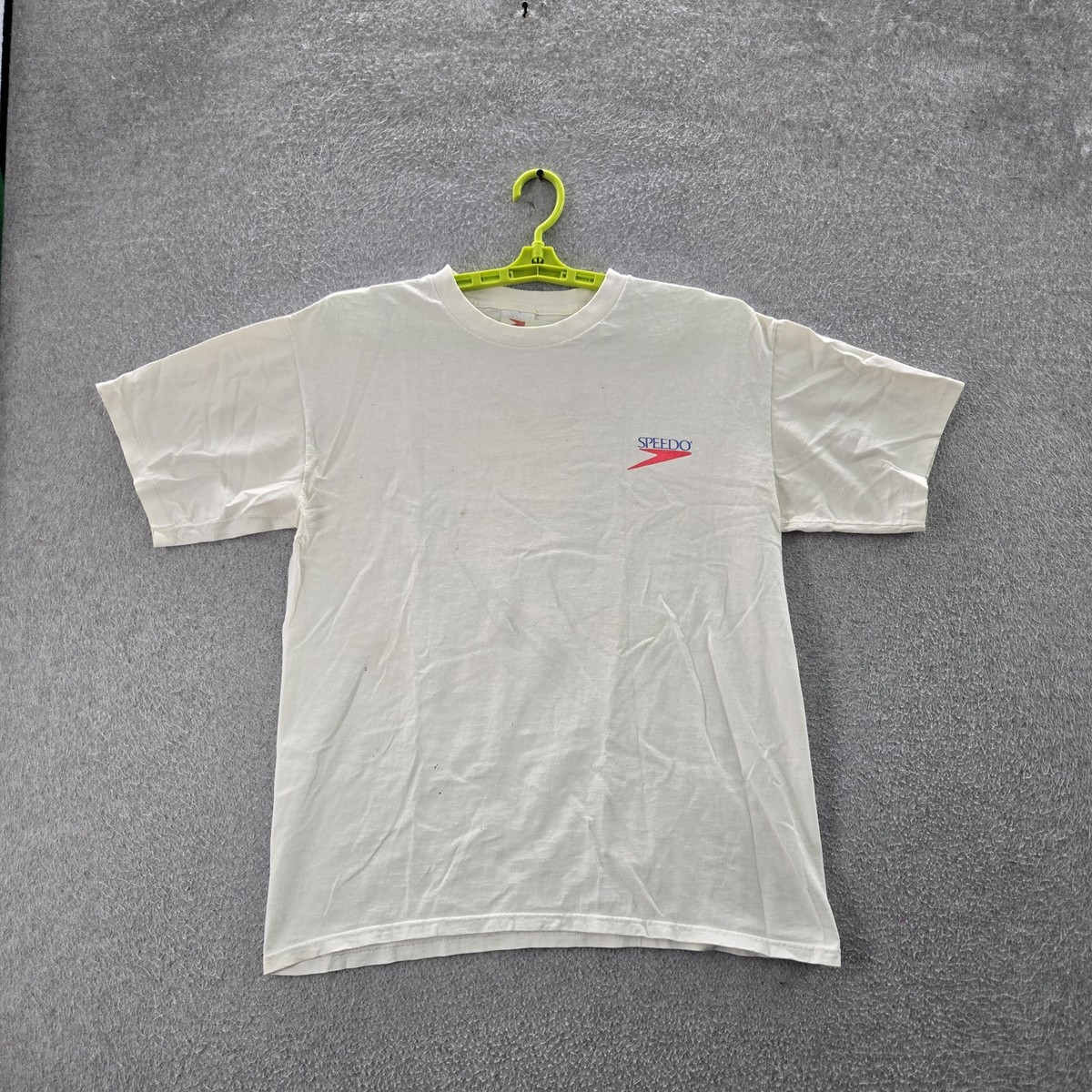 VINTAGE Speedo Men Shirt L Graphic Single Stitch Fish Sun Logo 90s 