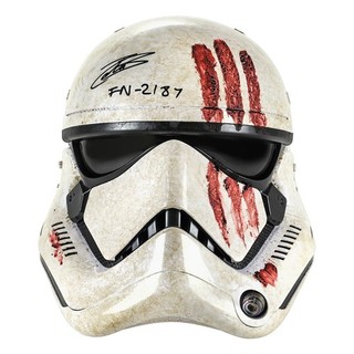 John Boyega Autographed Star Wars First Order Stormtrooper Bloody Helmet FN 2187