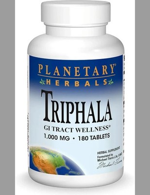 Planetary Herbals Triphala Internal Cleanser 1000mg for GI Tract Wellness 180 Ct
