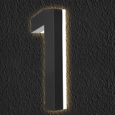 6 Inch Backlit LED House Number 0-9 for Outside Stainless Steel Waterproof Ho...