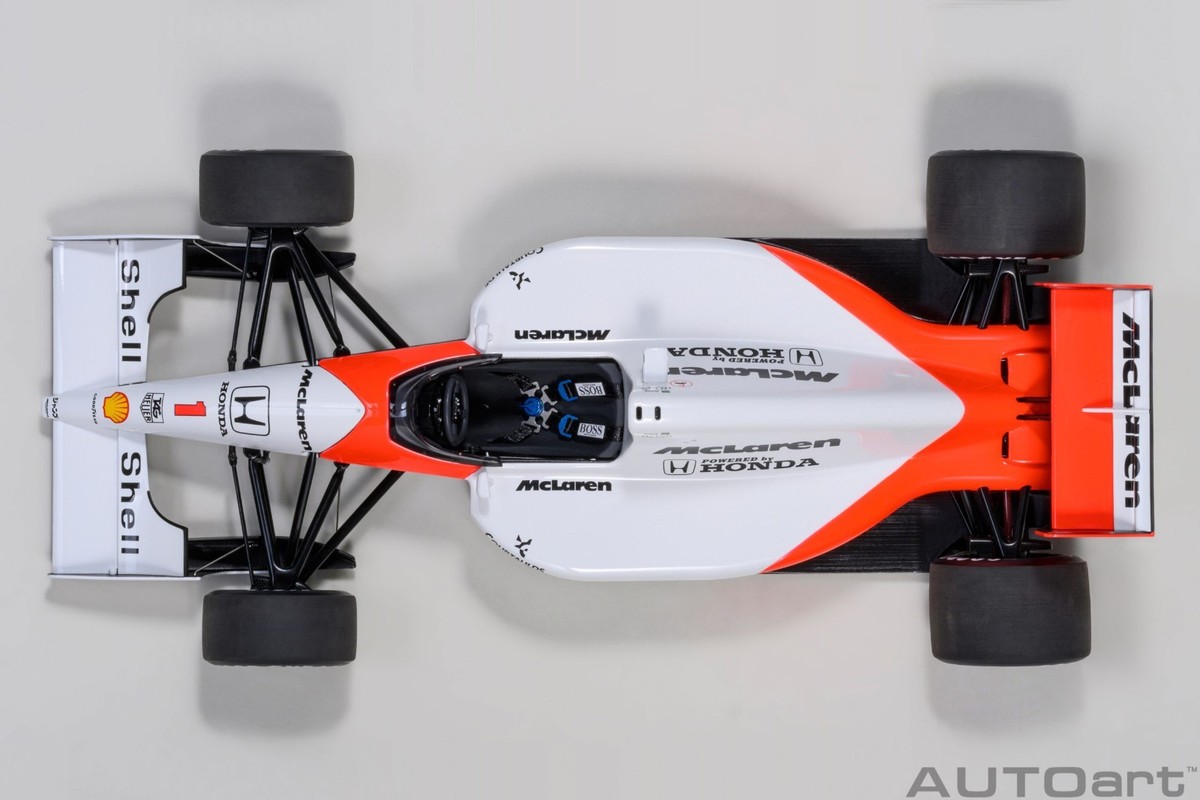 1991 McLAREN HONDA MP4/6 F1 RACE CAR #1 A. SENNA WITH LOGO 1:18 by
