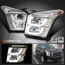 Fits 2015-2020 GMC Yukon XL LED Bar Projector Headlights Signal Lamps L+R 15-18