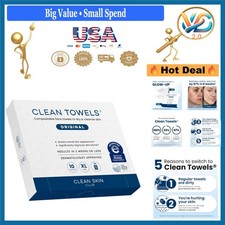 Travel Pack Clean Towels XL 10 Biobased Disposable Face Towels TSA-Approved