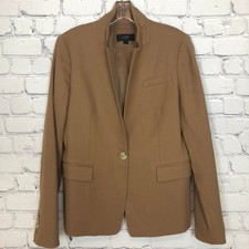 J Crew Regent Blazer Size Size 12 Wool Flannel Camel Brown