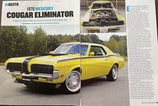 1970 Mercury Cougar Eliminator 428 V8 Restoration 7 Pg Color Article