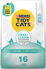 Clumping Cat Litter Odor Control Free and Clean Unscented Multi Cat Litter - 16
