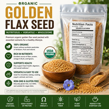 Fresh Organic GOLDEN Flax Seeds Linaza Flaxseed Bulk Omega-3 NO chemicals