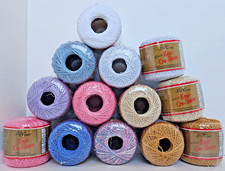 J P Coats Knit-Cro-Sheen Cotton Thread Yarn, Metallic  Plain, Size 10 100yd ea.