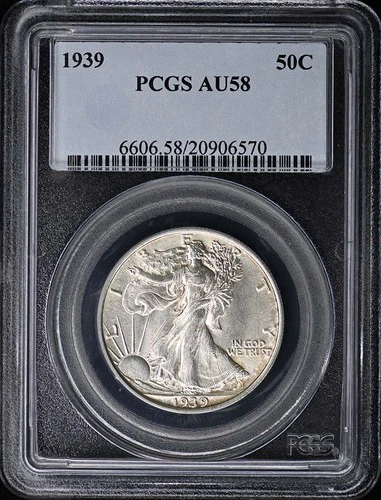 1939 50C Walking Liberty Half Dollar PCGS AU58