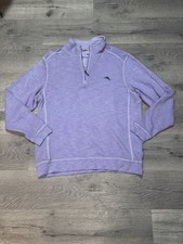 Tommy Bahama Tobago Bay Half Zip Sweatshirt Sweater Purple Men  s Sz XL