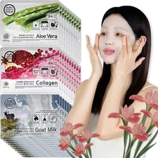 Essence Korean Sheet Mask Pack Hydrating & Soothing Skin Care 3types (30pcs)