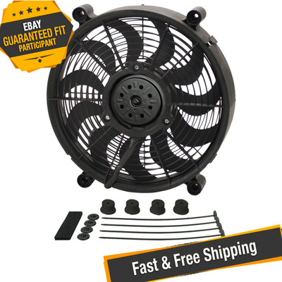 Derale 18214 14'' H.O. Single RAD Pusher / Puller Fan with Standard Mount Kit