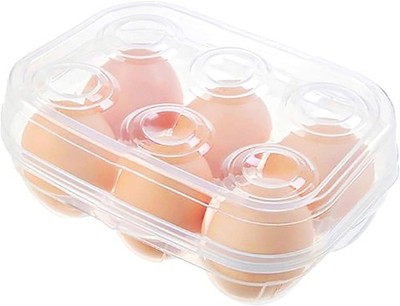 Clear Egg Storage Box Delicate 6 Girds Egg Dispenser Holder Case Refrigerator