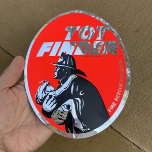 Vintage 1972 Tot Finder Fire Rescue Program Decal 7.5” Sticker NOS Deadstock