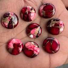Natural Red Buffalo Copper Turquoise Round 10x10 to 20x20 mm Cabochon Gemstone