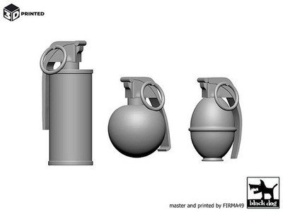 Black Dog 1/35 US Army Hand & Smoke Grenades (M18, M16 and M67, 10