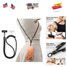 Phone Lanyard Crossbody with 2 Phone Tabs, Adjustable Anti Theft Phone Strap ...