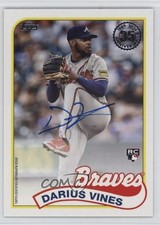 2024 Topps Update 1989 Topps Baseball Auto Darius Vines #89BA-DAV Auto 1c47