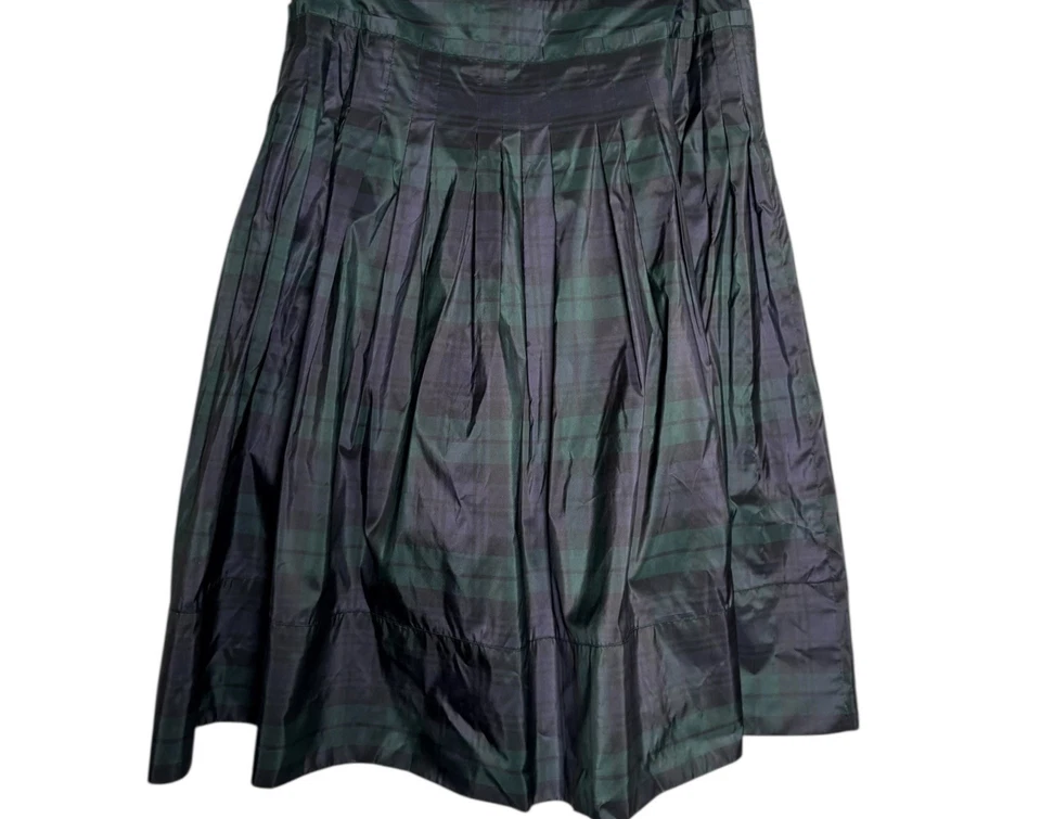 Falda de vacaciones Talbots para mujer talla 10 tartán a cuadros seda plisada elegante nueva con etiquetas Foto 2 de 4