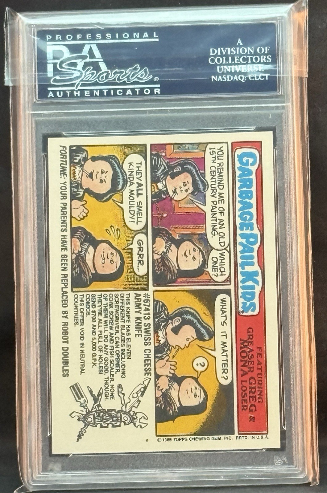 1986 GARBAGE PAIL KIDS SERIES 6 #235A UGLY HANS PSA 10 GEM MINT view 2