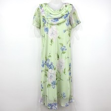 VTG Y2K JBS Dress Womens 12 Floral Fairy Church Feminine Cowl Neck Dainty Whimsi