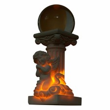 Puttenstatue mit S&auml;ule antiker Stil Engelsfigur mit r&ouml;mischer S&auml;ule