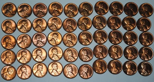 BU 1955 P Lincoln Wheat Cent roll