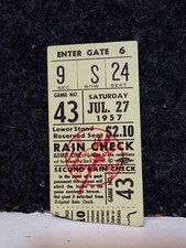 VINTAGE July 27, 1957 YANKEES vs TIGERS 11th Annual OLD TIMERS DAY TICKET STUB