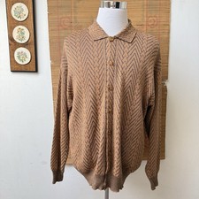 Vintage Chevron Cardigan Mens XL Sweater Marc...