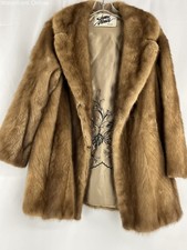 Vintage James Hirsch Brown Mink Fur Coat Women's Small