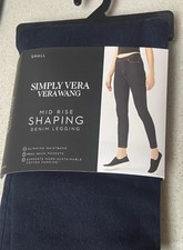 Simply Vera Vera Wang Mid Rise Shaping Denim Leggings Blue Jeans Sz S Small NEW