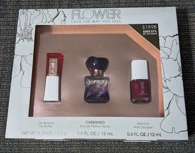 Flower Love The Way You Feel Set Drew Barrymore Sultry Perfume Lip Nail READ