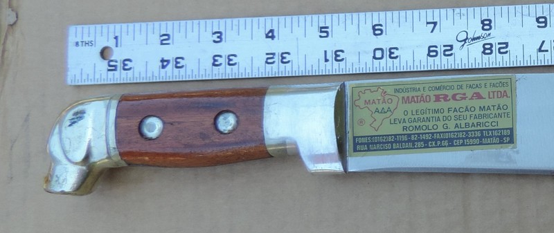 DOG HEAD Matão RGA Ltda 19" Genuine Traditional Carbon Steel Bush Machete MADE I