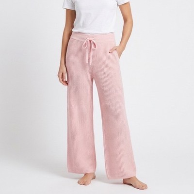 State of Day Intimates Pajama Pants Women Medium Baby Pink Waffle Knit Sleepwear