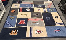 Pottery Barn PB Teen NFL AFC Football Team Logos Quilt Blanket Twin 84x84