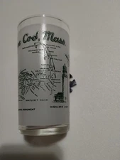 Pre 1977 Frosted Vintage Souvenir Glass Cape Cod Massachusetts Red Letters