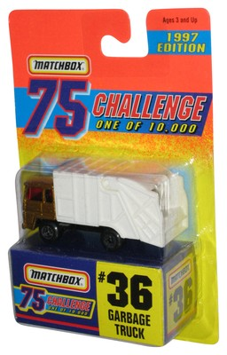 #ad #ad Matchbox 75 Challenge 1997 Mattel Gold Garbage Truck Toy #36 $12.58