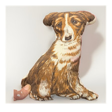 Washable Brown White Dog Plush Stuffed Animal, Small 6-14 in, Ages 3-5