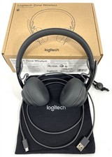 Logitech Zone Wireless Bluetooth Binaural Headset A00082 w/ USB Cable