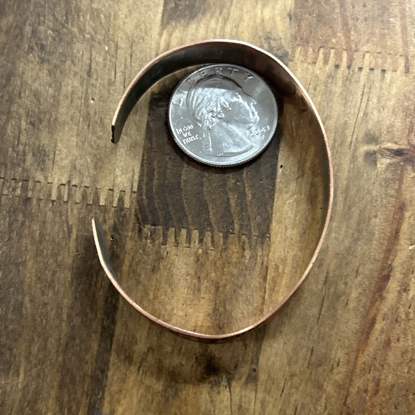 Native American Solid Copper Cuff Bracelet Arrow … - image 2