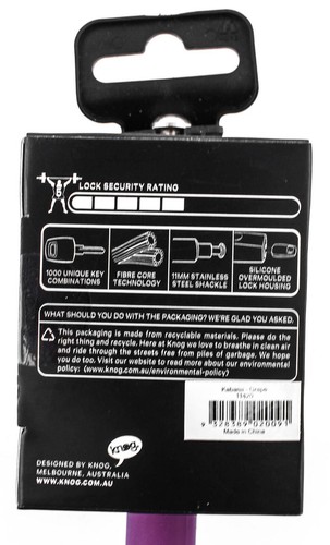 Knog Kabana Cable Bike Lock 740mm Grape Purple Silicone Steel Cable New - Picture 6 of 6