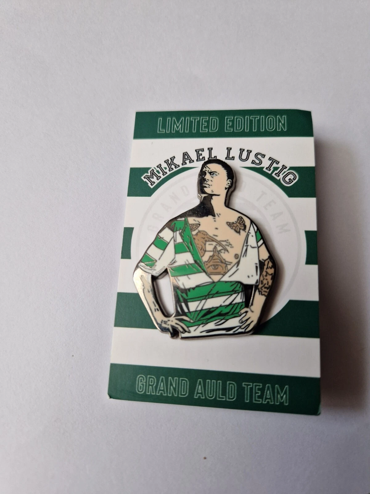 CELTIC FC GRAND AULD TEAM MIKAEL LUSTIG LIMITED EDITION ENAMEL PIN BADGE HOIDY