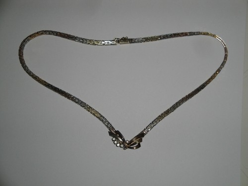 Collier vintage in Argento 925 massiccio italiano placc oro rosa bianco giallo - Foto 4 di 12