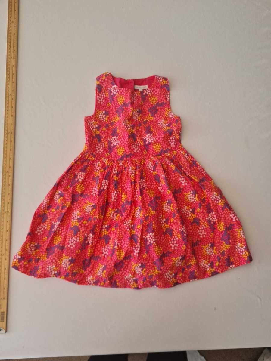 Girls Dress Blue Zoo Age 5/6 Pink Floral Sleeveless 29599 UK